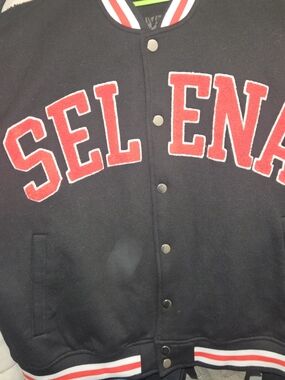 Black & Red Letterman-Style Bomber Jacket
